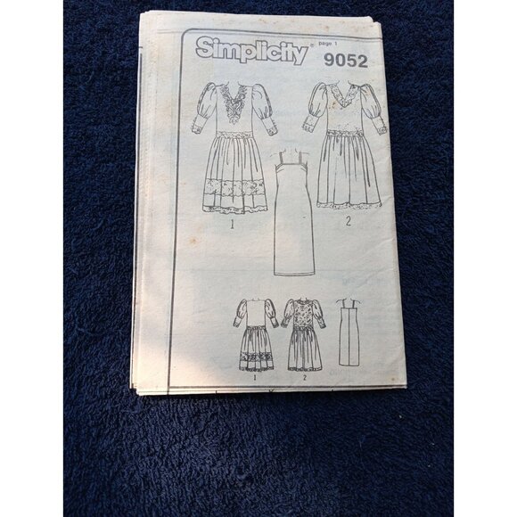 Vtg Simplicity #9052 Pullover Dress Pattern Size 14 UNCUT by Jessica McClintock - Picture 4 of 7
